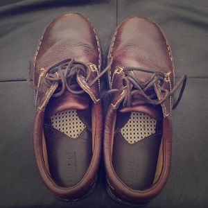 Brown leather oxfords